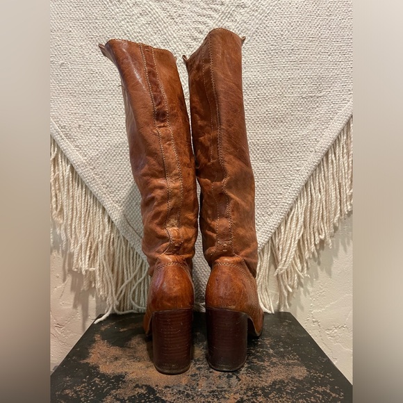FRYE Tan Leather Heeled Boots - Picture 3 of 12